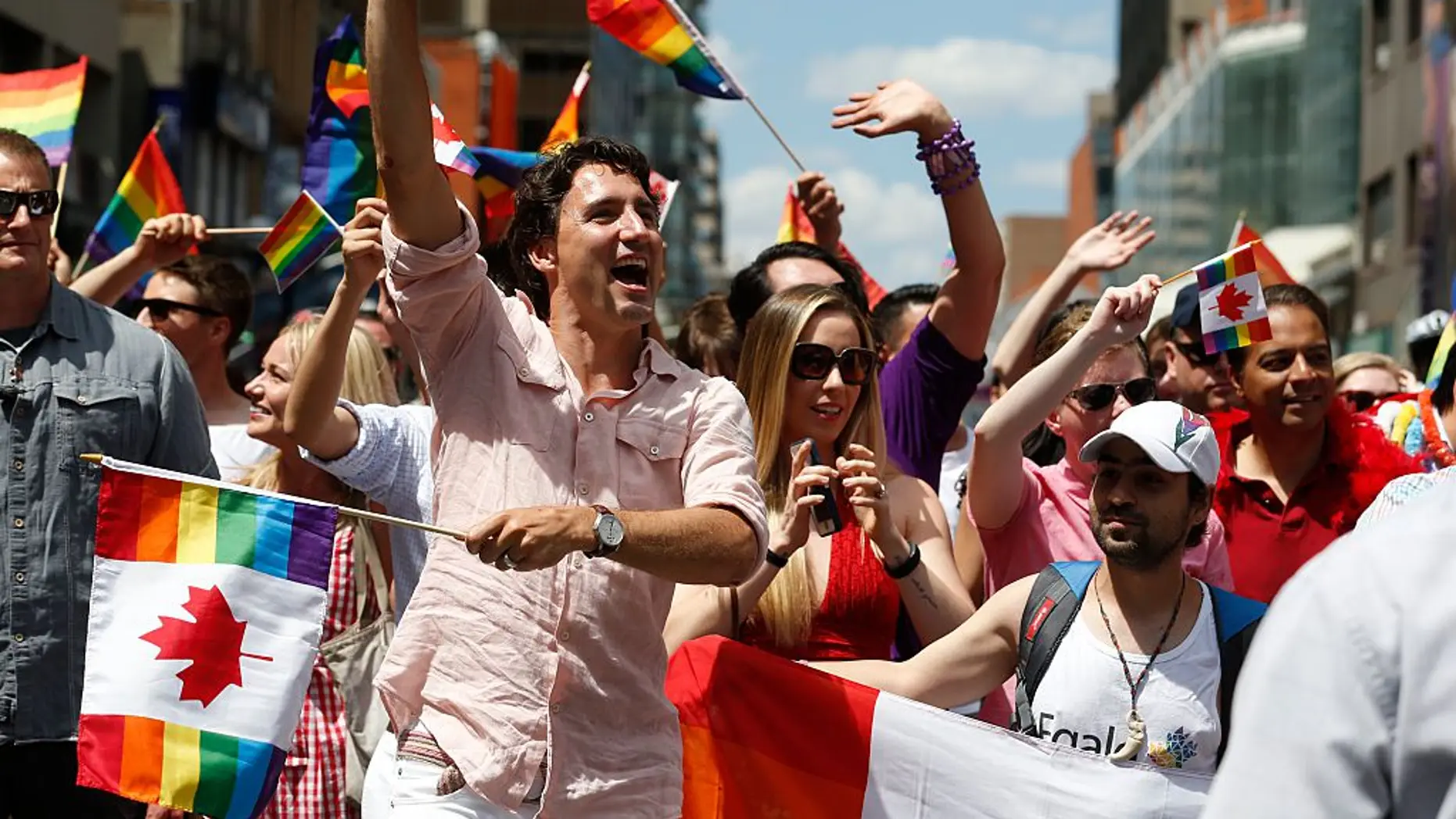 Le Premier Ministre Justin Trudeau, en pleine gay pride de Toronto en 2016