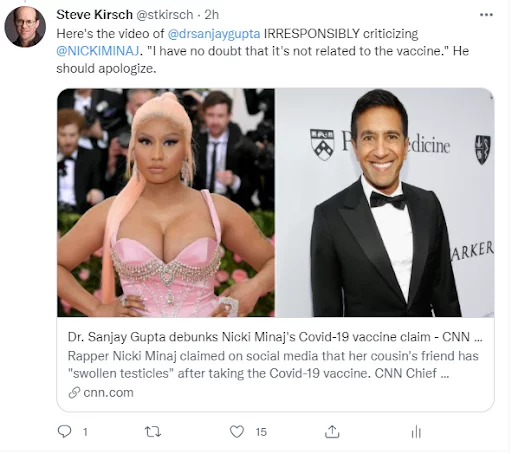 Inflammation des testicules. Nicki Minaj avait raison et tous les experts mondiaux du vaccin contre la COVID avaient tort (TrialSite News)