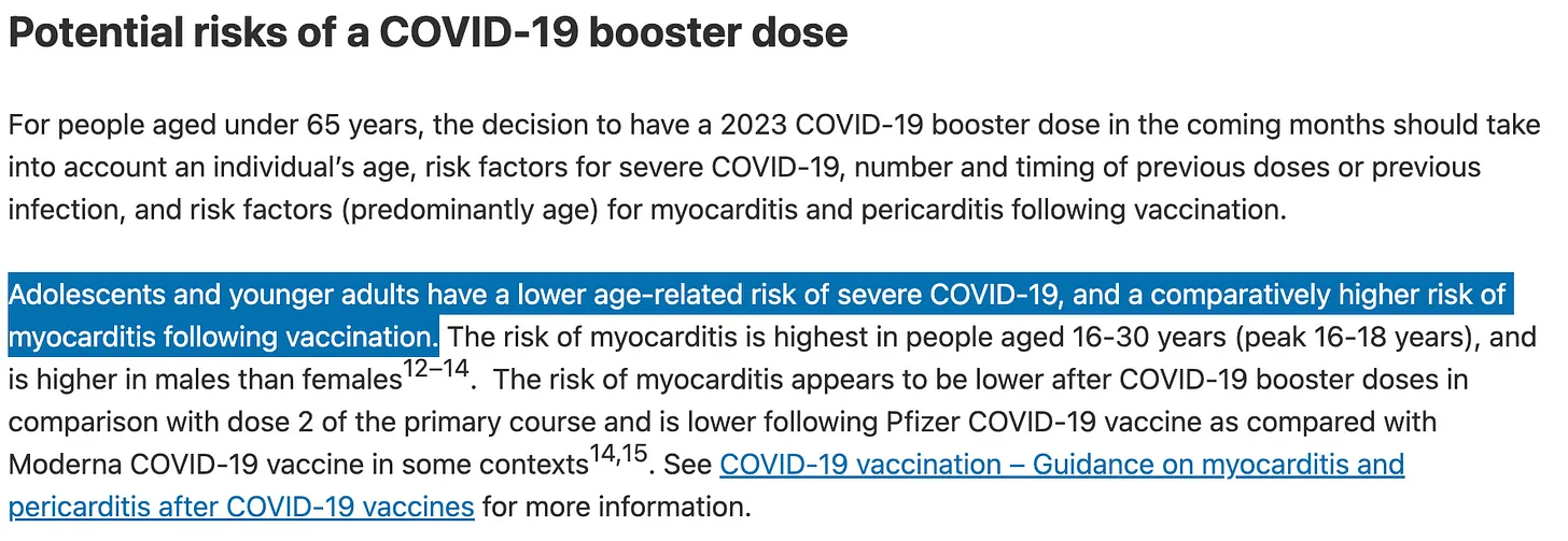L'organisme consultatif australien sur les vaccins reconnaît enfin le risque élevé et le faible bénéfice des rappels vaccinaux contre la Covid pour les jeunes en bonne santé (Substack)