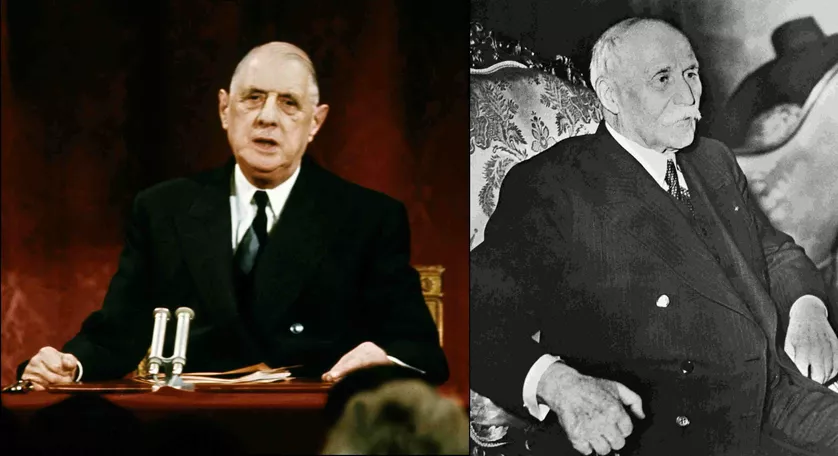 Charles De Gaulle et Philippe Pétain : deux visions opposées de l'histoire et de l'humanité qui marquèrent l'histoire de France.