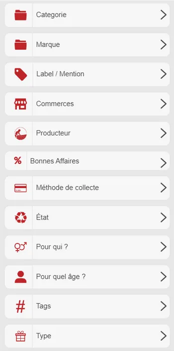 Cocote : catégories, critères de sélection, résultats de recherche