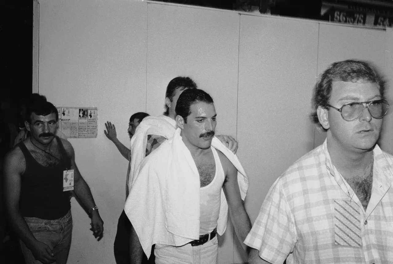Freddie Mercury au concert Live Aid à Wembley le 13 juillet 1985