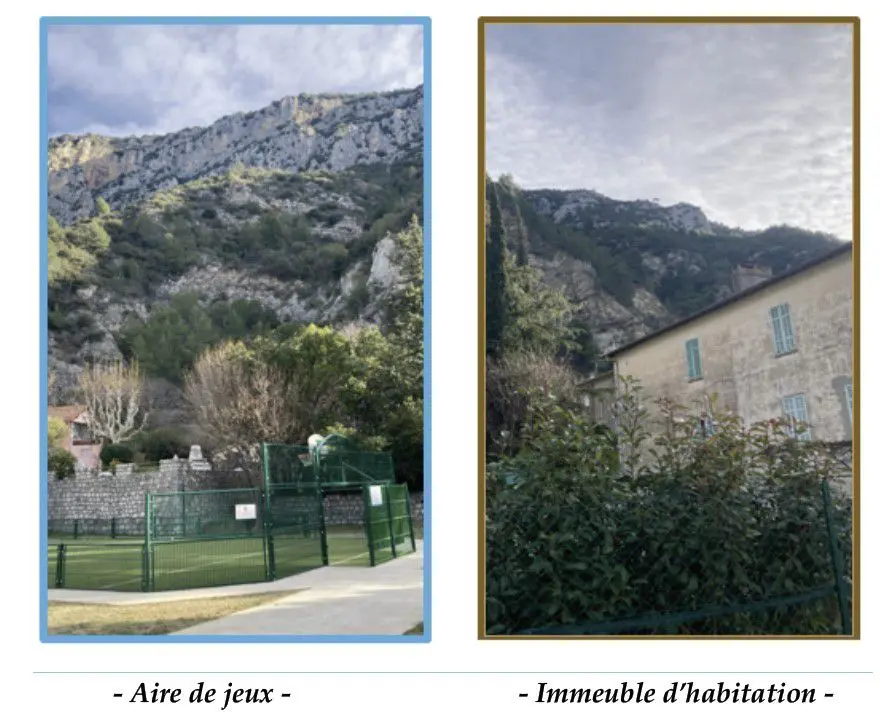 danger pour les habitants de Baus Roux situés directement au pied de la falaise au dessus de laquelle devrait se situer la centrale photovoltaïque de la Smeg de Monaco à Levens.