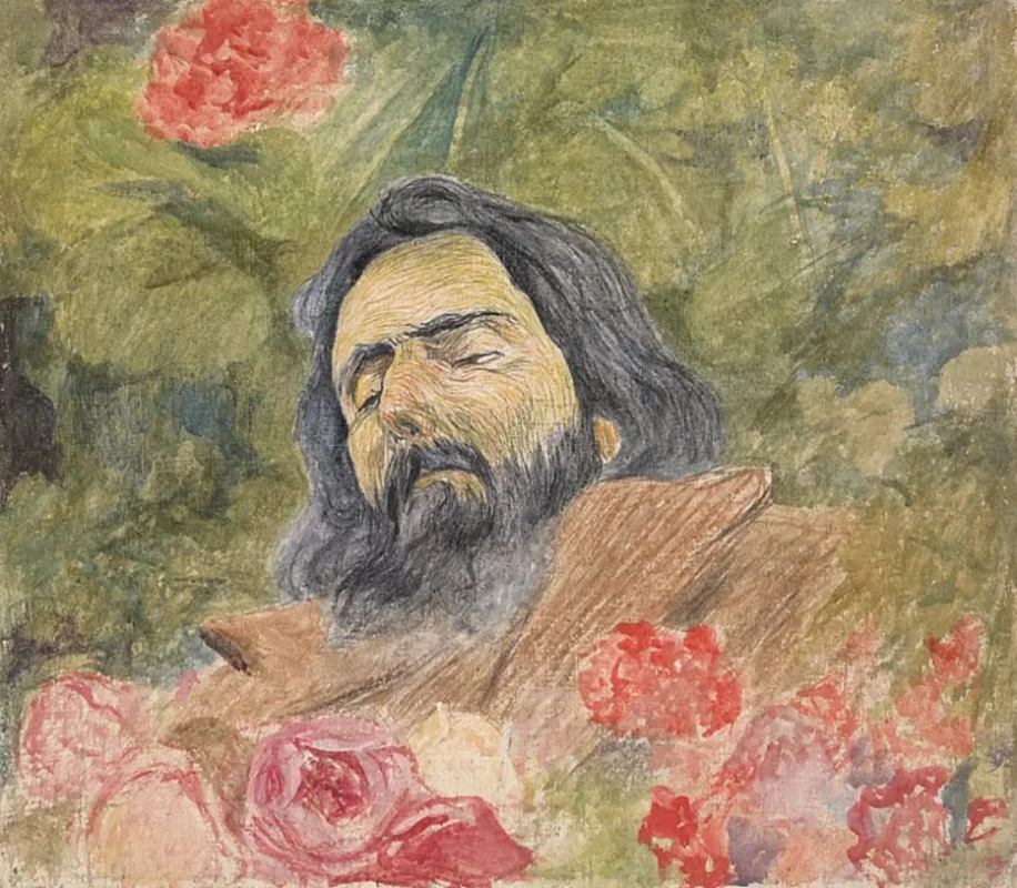 "Giovanni Segantini sur son lit de mort", 1899