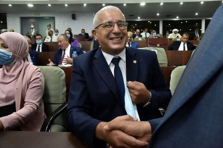 © RYAD KRAMDI Le député algérien Brahim Boughali élu chef du Parlement lors d'une cérémonie à Alger, le 8 juillet 2021