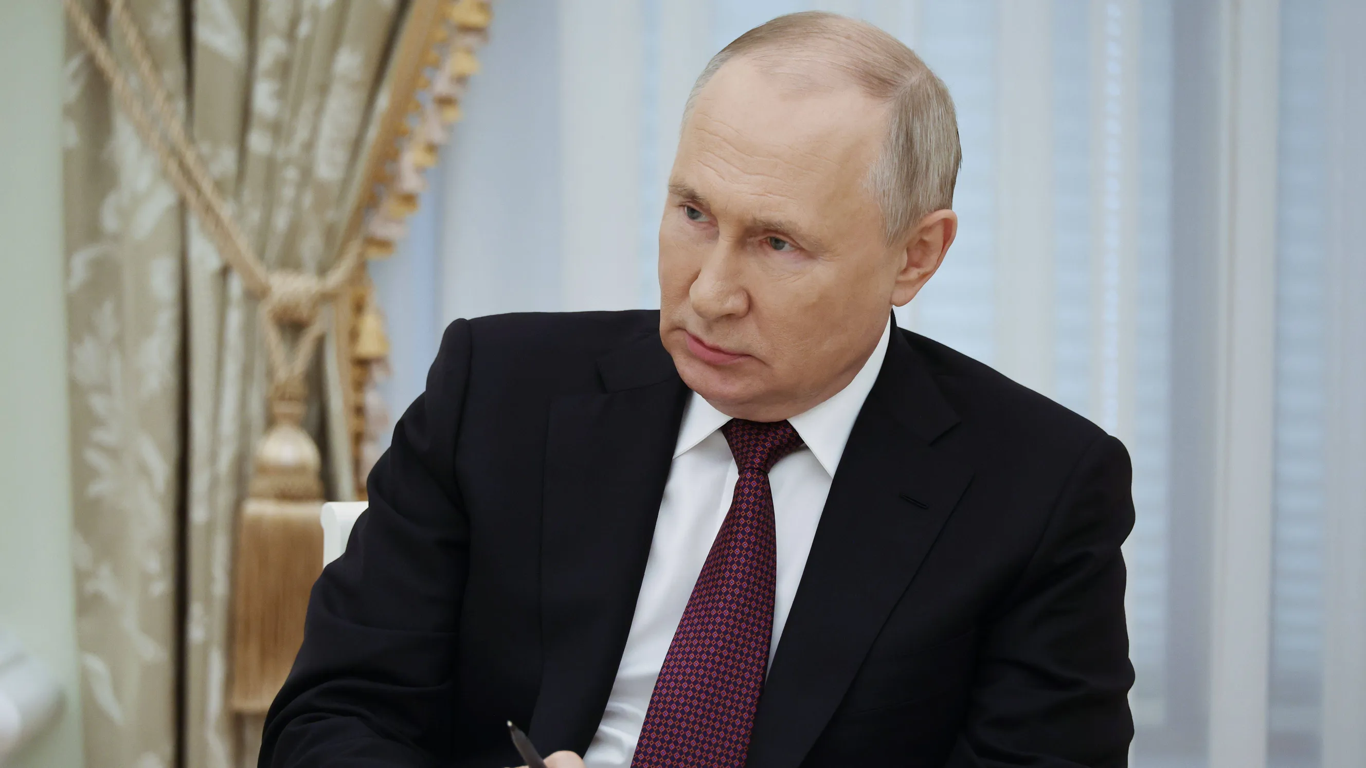 Le président russe Vladimir Poutine au Kremlin, à Moscou, Russie
