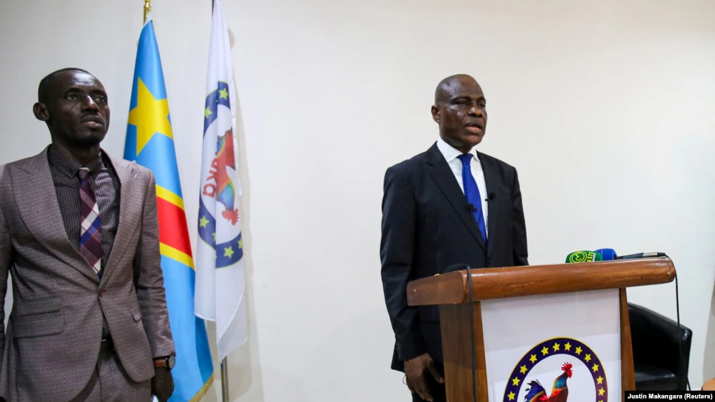 Martin Fayulu au siège de la coalition Lakuma, à Kinshasa, RDC, le 30 septembre 2023