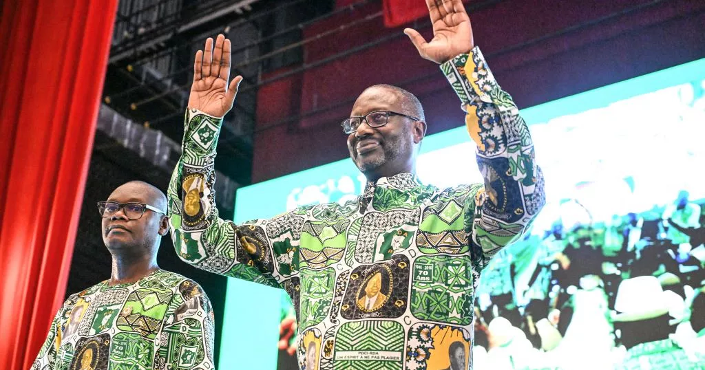 Tidjane Thiam, ancien ministre ivoirien et candidat à la présidence du Parti démocratique de Côte d’Ivoire (PDCI) en 2025, à Yamoussoukro le 9 décembre 2023