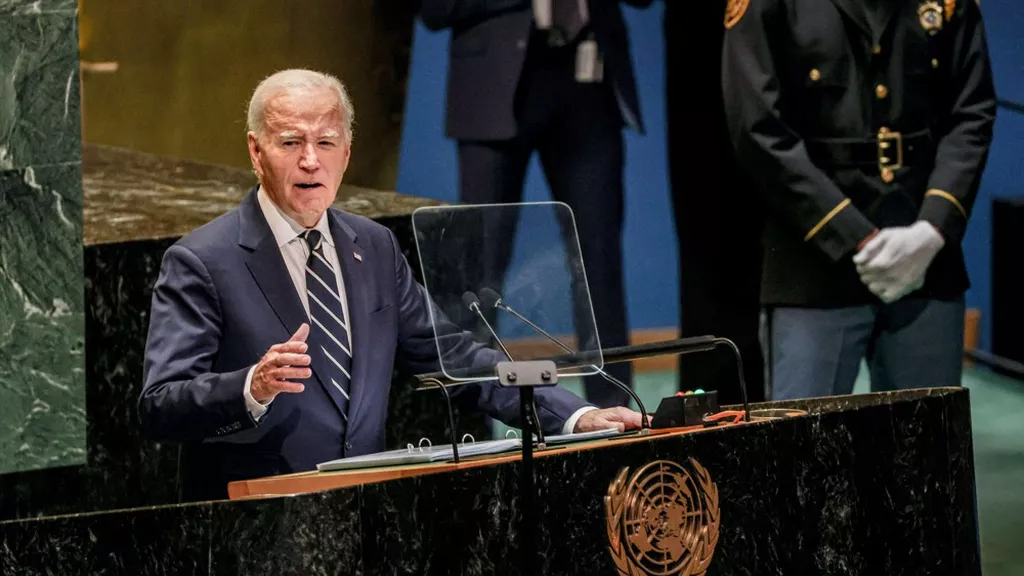 Joe Biden à la tribune de l'ONU. (Bianca Otero/Zuma Press Wire/Shu)