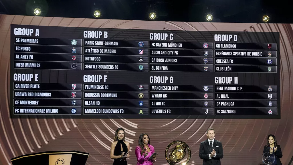 La présentatrice Samantha Johnson lors du tirage au sort de la Coupe du monde des clubs de la FIFA 2025, le 5 décembre 2024, à Miami